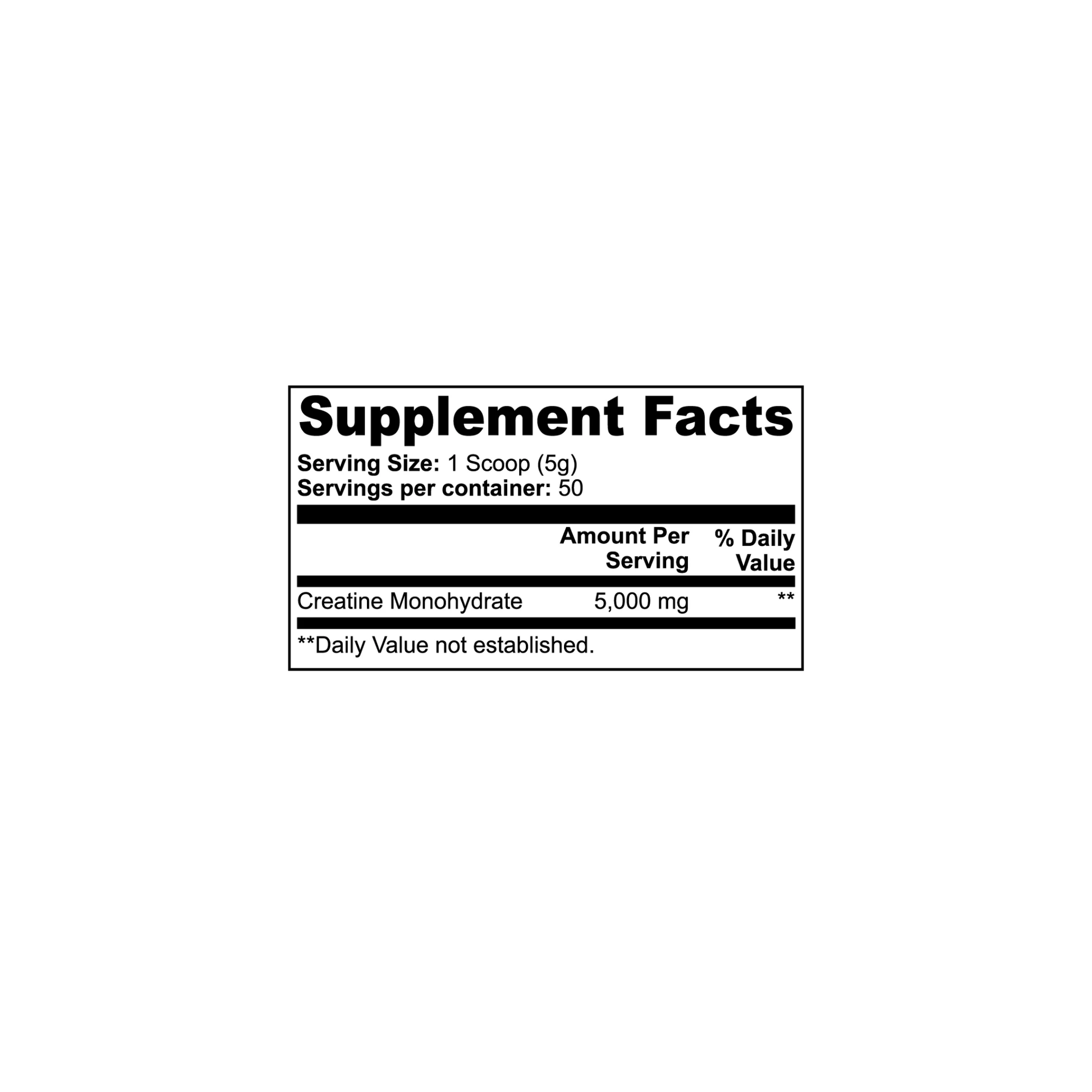 ALTR MOTO Creatine Monohydrate Unflavored Supplement Facts