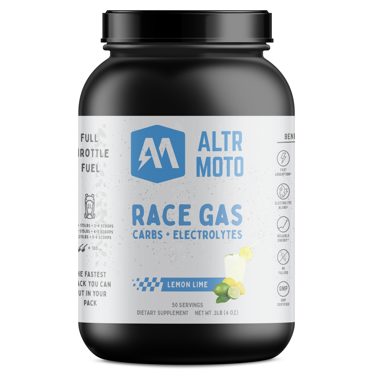 RACEGAS- Carb+Electrolyte Mix (Lemon Lime)