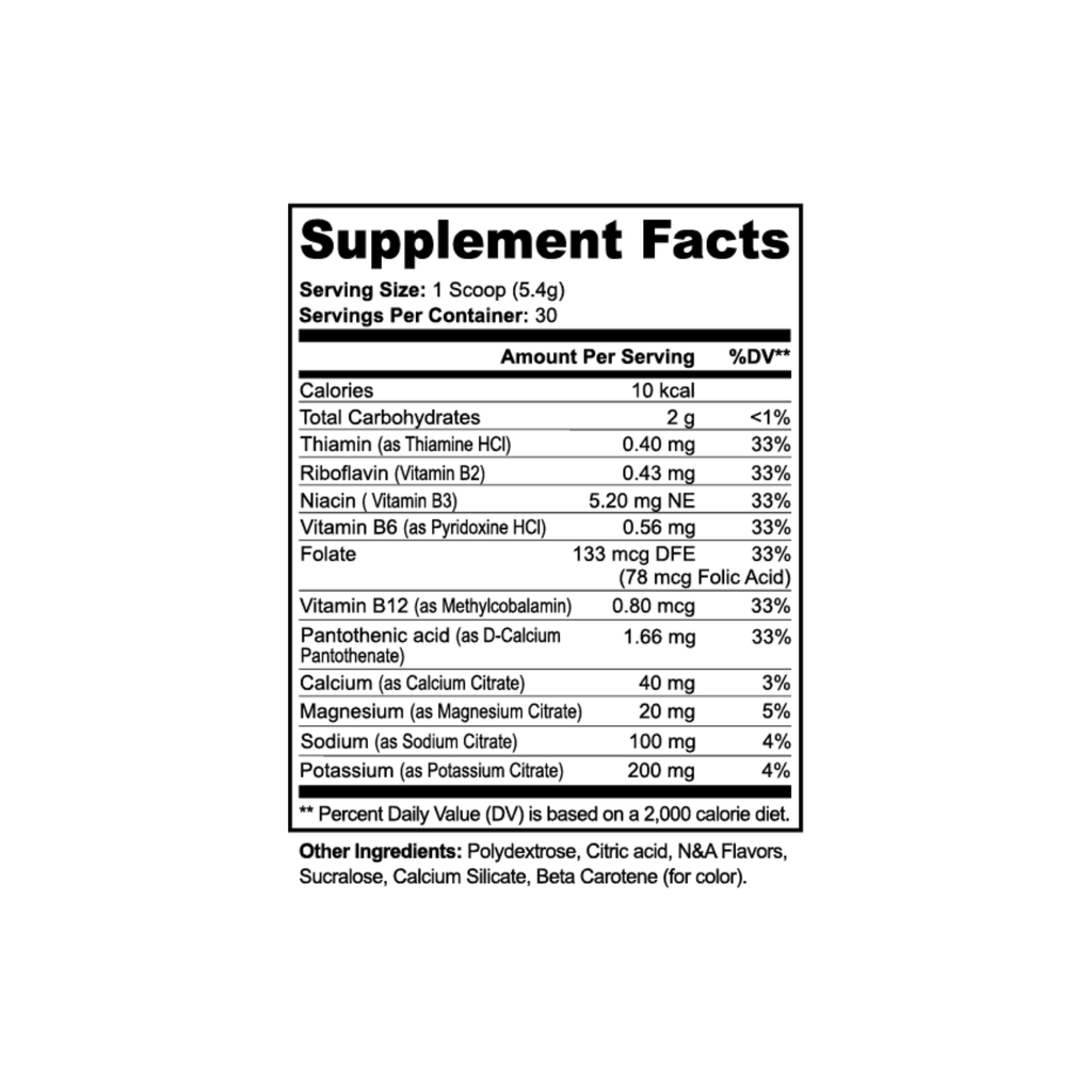 ALTR MOTO Premix Hydration Electrolyte Supplment facts