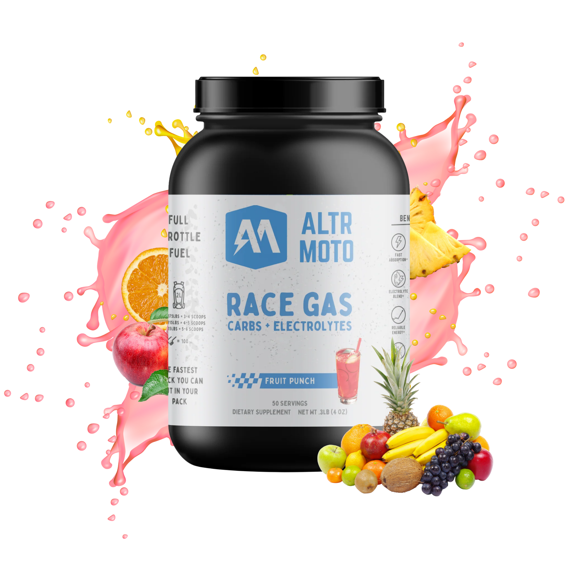 ALTR MOTO Race Gas Carbs Electrolytes Fruit Punch for Offroad Racers