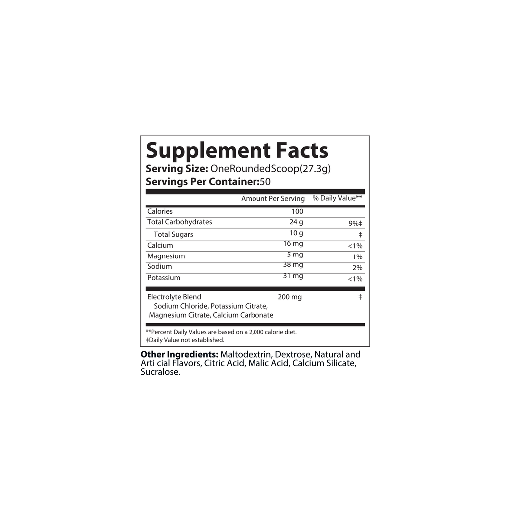 ALTR MOTO Race Gas Carb + Electrolyte Drink Mix supplement facts lemon lime
