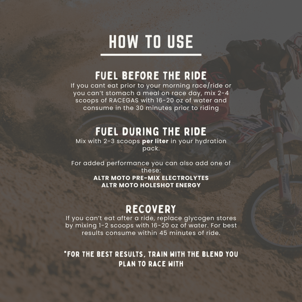 ALTR MOTO Race Gas Carb Drink For Offroad Racers How To Use