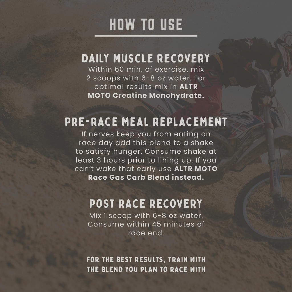 ALTR MOTO Rebuild Rider Recovery Blend Vanilla Milkshake for Offroad Racers How to Use