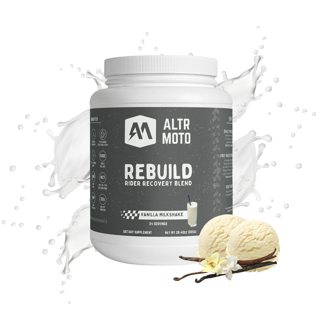 ALTR MOTO Rebuild Rider Recovery Blend Vanilla Milkshake for Offroad Racers